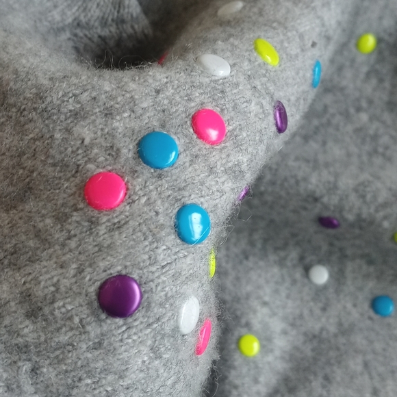 Lord & Taylor 424 Fifth Women's Grey Cashmere/ Wool Blend "Button" Sweater L - Picture 4 of 17